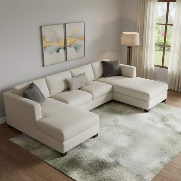 HomeRoots 10' X 14' Washable Area Rug in Gold, Ivory & Gray – Durable, Stylish, UV-Protected for Family Homes 705389