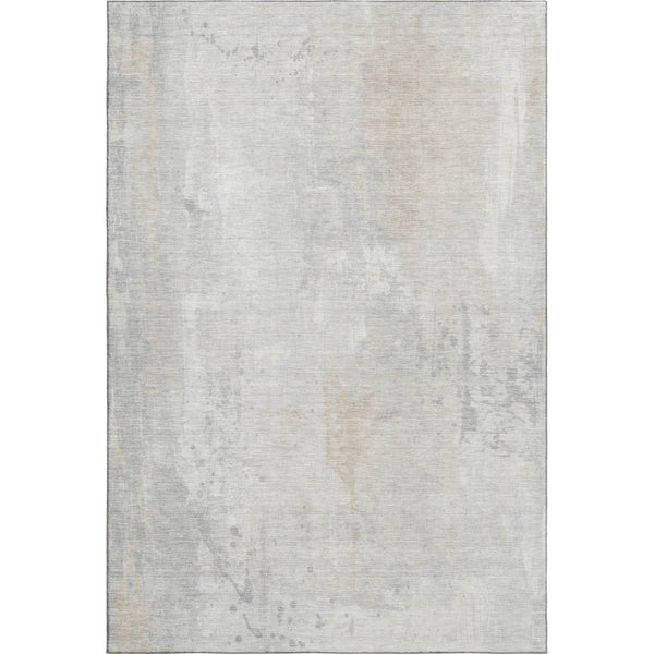 HomeRoots 10' X 14' Ivory & Beige Abstract Area Rug - Washable, UV Protected, Durable, Modern Design for Homes 705395