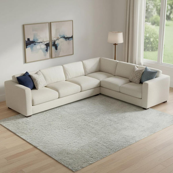 HomeRoots 10' X 14' Ivory & Beige Abstract Area Rug - Washable, UV Protected, Durable, Modern Design for Homes 705395