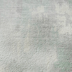 HomeRoots 5' X 8' Mint Green & Ivory Abstract Washable Area Rug - Durable, Stain-Resistant, UV Protected! 705397