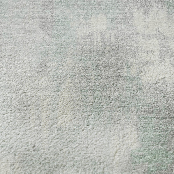 HomeRoots 5' X 8' Mint Green & Ivory Abstract Washable Area Rug - Durable, Stain-Resistant, UV Protected! 705397