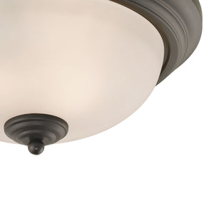 Thomas Lighting Huntington Two Light Flush Mount with Glass Dome Shades for Classic Ceiling Ambiance 13 inches Bronze 7053FM/10
