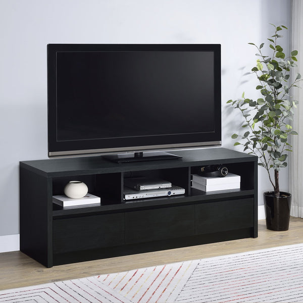 English Elm O'Brien Modern Black 3-Drawer TV Stand Media Console – Sleek Engineered Wood, Ample Storage & Cable Management B062P375526