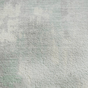 HomeRoots 10' X 14' Mint Green & Ivory Abstract Washable Area Rug - UV Protected, Stain-Resistant & Stylish! 705401