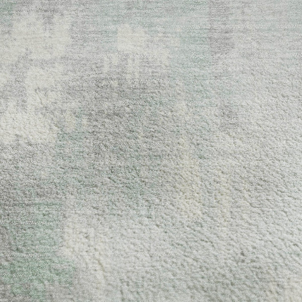 HomeRoots 10' X 14' Mint Green & Ivory Abstract Washable Area Rug - UV Protected, Stain-Resistant & Stylish! 705401
