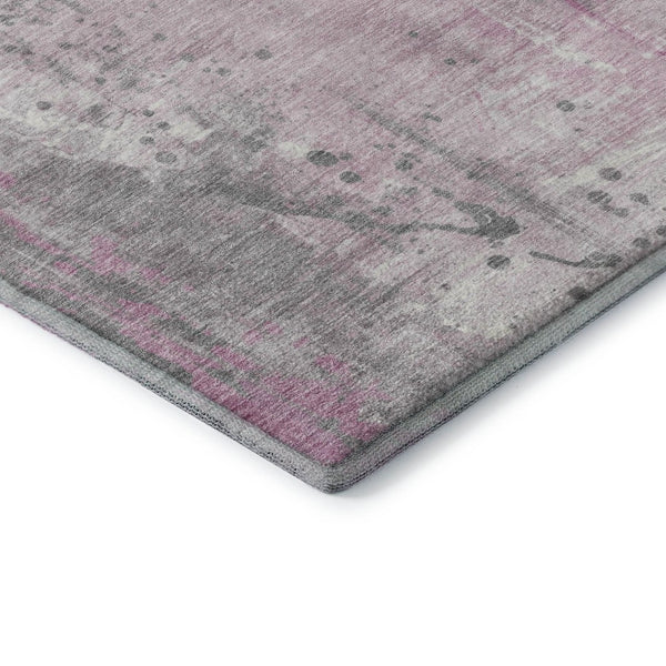 HomeRoots 10' X 14' Pink and Ivory Abstract Washable Area Rug – Stylish, Durable, UV-Protected for Busy Homes 705413