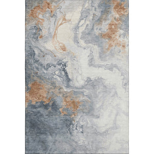 HomeRoots 5' X 8' Gray Copper Ivory Abstract Area Rug – Washable, UV Protected, Durable for High-Traffic Homes 705421