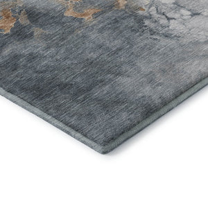 HomeRoots 5' X 8' Gray Copper Ivory Abstract Area Rug – Washable, UV Protected, Durable for High-Traffic Homes 705421