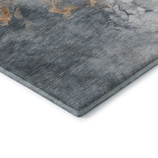 HomeRoots 9' X 12' Artistic Gray Copper Ivory Abstract Washable Area Rug – UV Protected, Pet-Friendly Design! 705424