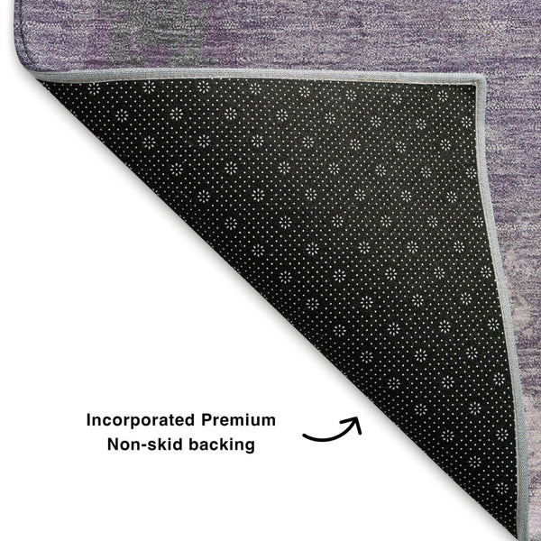 HomeRoots 8' X 10' Modern Abstract Lavender Green and Ivory Washable Area Rug with UV Protection & Durability 705429