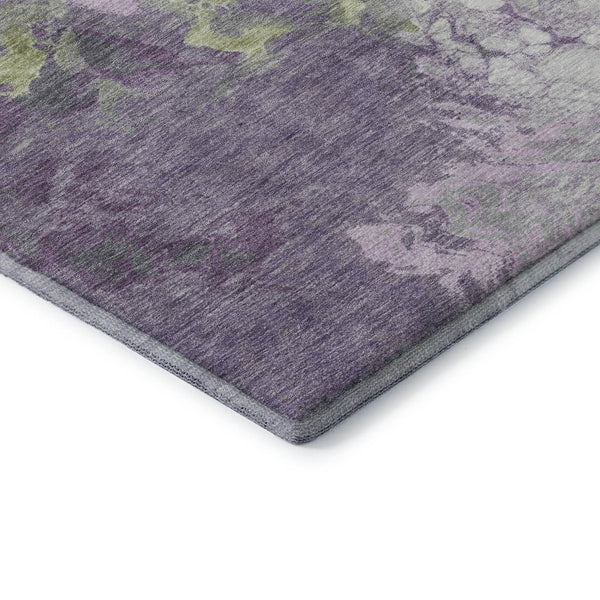 HomeRoots 8' X 10' Modern Abstract Lavender Green and Ivory Washable Area Rug with UV Protection & Durability 705429