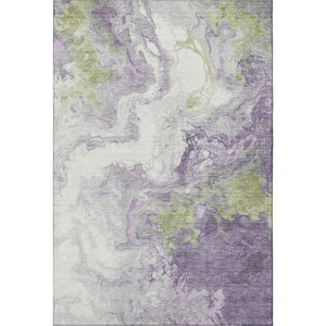HomeRoots 10' Contemporary Lavender Green & Ivory Abstract Area Rug - Washable, UV Protected, Durable Design 705431