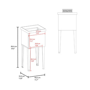 English Elm Bari Freestanding Plastic Utility Sink with Cabinet Storage for Laundry or Garage B070S00413