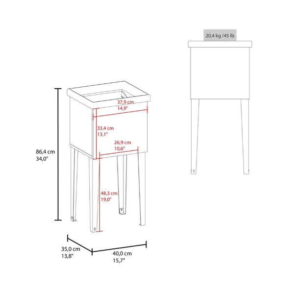 English Elm Bari Freestanding Plastic Utility Sink with Cabinet Storage for Laundry or Garage B070S00413