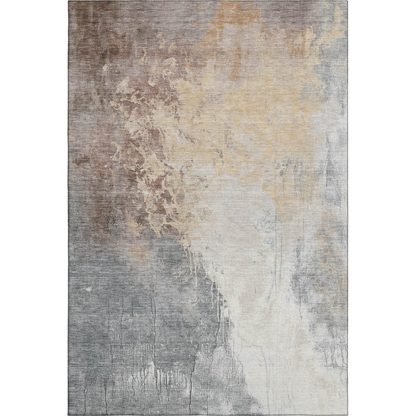 HomeRoots 9' X 12' Stylish Coral Beige Ivory Abstract Area Rug - Washable, UV Protected, Pet Friendly Design 705460