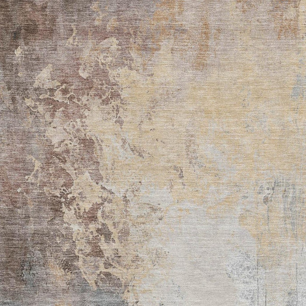 HomeRoots 9' X 12' Stylish Coral Beige Ivory Abstract Area Rug - Washable, UV Protected, Pet Friendly Design 705460