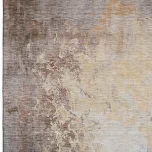HomeRoots 10' X 14' Coral Beige Ivory Abstract Area Rug - Durable, Washable, UV Protected for Busy Homes 705461