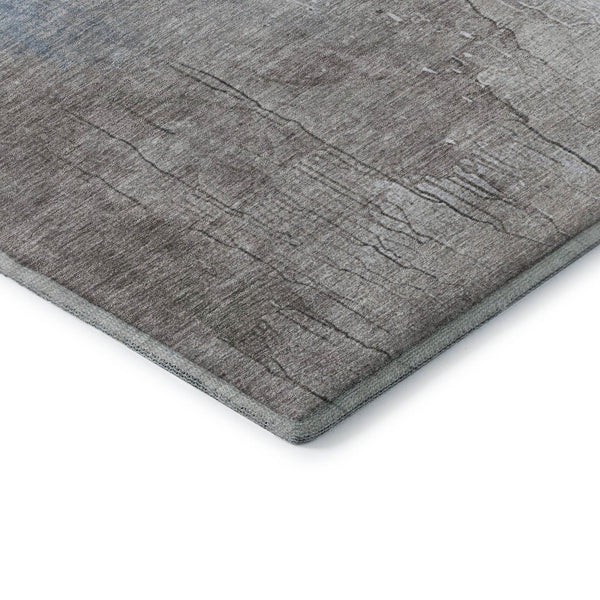 HomeRoots 5' X 8' Stylish Denim Blue Gray Ivory Abstract Area Rug – Washable, UV Protected, Family-Friendly Decor 705463