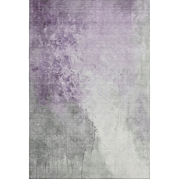 HomeRoots 8' X 10' Stylish Lavender & Ivory Abstract Washable Area Rug with UV Protection for Homes & Pets 705471