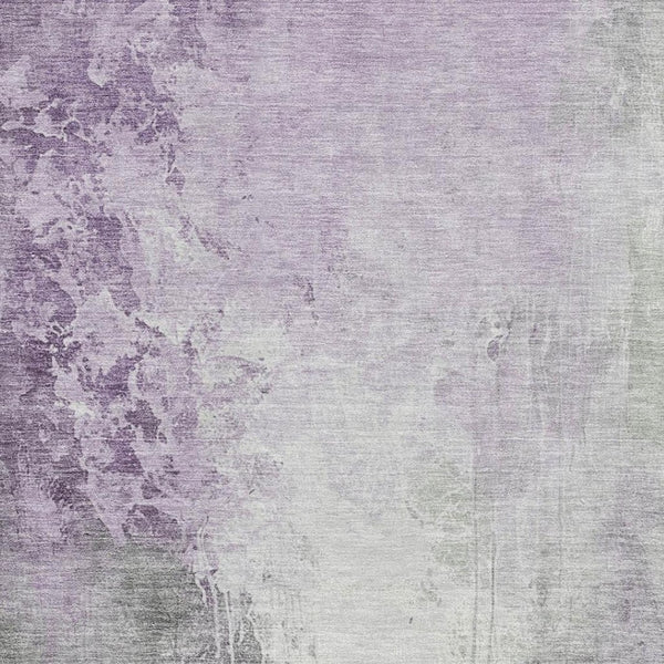 HomeRoots 8' X 10' Stylish Lavender & Ivory Abstract Washable Area Rug with UV Protection for Homes & Pets 705471