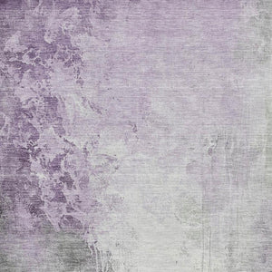 HomeRoots 9' X 12' Abstract Lavender and Ivory Washable Area Rug - UV Protected, Stain Resistant, Stylish Comfort 705472