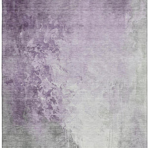 HomeRoots 9' X 12' Abstract Lavender and Ivory Washable Area Rug - UV Protected, Stain Resistant, Stylish Comfort 705472