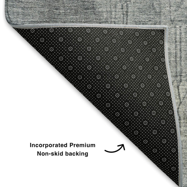 HomeRoots 9' X 12' Washable Abstract Area Rug in Rust, Gray & Ivory – Durable, Stain Resistant & UV Protected! 705478