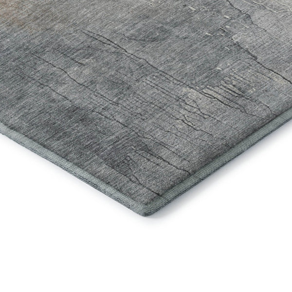 HomeRoots 9' X 12' Washable Abstract Area Rug in Rust, Gray & Ivory – Durable, Stain Resistant & UV Protected! 705478