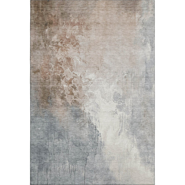 HomeRoots 10' Modern Rust Gray & Ivory Abstract Washable Area Rug with UV Protection for Stylish Durability 705479