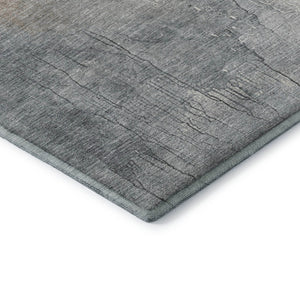 HomeRoots 10' Modern Rust Gray & Ivory Abstract Washable Area Rug with UV Protection for Stylish Durability 705479