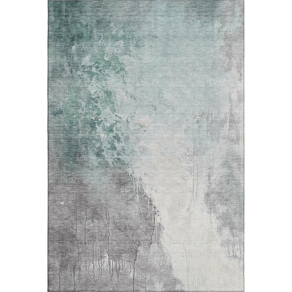 HomeRoots 8' X 10' Pale Aqua & Ivory Abstract Area Rug – Washable, Stain-Resistant, UV-Protected for Style! 705483