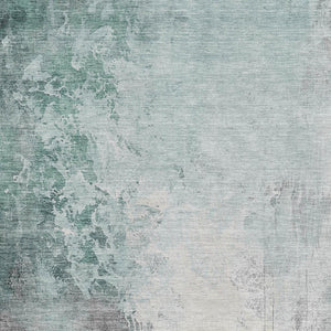HomeRoots 8' X 10' Pale Aqua & Ivory Abstract Area Rug – Washable, Stain-Resistant, UV-Protected for Style! 705483