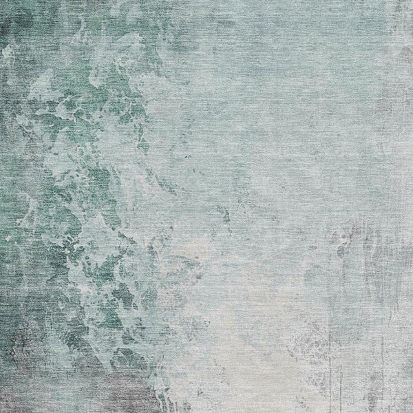 HomeRoots 8' X 10' Pale Aqua & Ivory Abstract Area Rug – Washable, Stain-Resistant, UV-Protected for Style! 705483