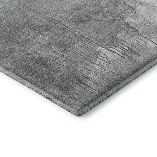 HomeRoots 9' X 12' Abstract Pale Aqua and Ivory Washable Area Rug with Stain Resistance and UV Protection 705484