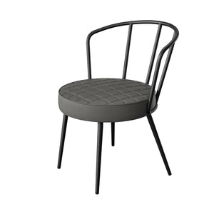 English Elm Dining Chairs Set Of 2 - Mid-Century Modern Armless Design, Water-Resistant Grey Upholstery, Ergonomic Comfort For Dining Room Or Café T3950P394505