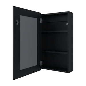 English Elm Parks Wall-Mounted Medicine Cabinet with Mirrored Door, Three Interior Shelves for Bathroom Storage Black 31.1 L x 19.3 W x 3.5 H B128P237175