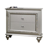 English Elm Champagne 2-Drawer Nightstand With Sparkling Trim