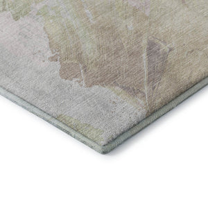 HomeRoots 8' X 10' Pink And Ivory Abstract Area Rug - Washable, UV-Protected, Modern Design for Family Spaces 705507