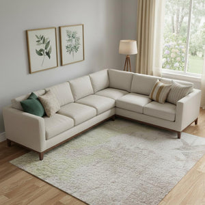 HomeRoots 9' X 12' Pink and Ivory Abstract Washable Area Rug with UV Protection for Stylish Living Spaces 705508