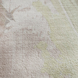 HomeRoots 9' X 12' Pink and Ivory Abstract Washable Area Rug with UV Protection for Stylish Living Spaces 705508