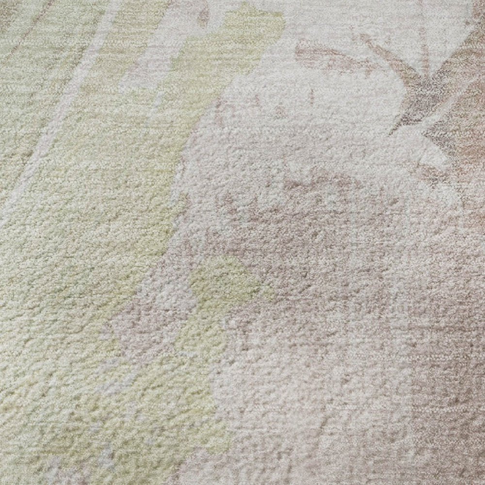 HomeRoots 10' X 14' Pink And Ivory Abstract Washable Area Rug – UV Protected, Durable, Easy-Clean Design 705509