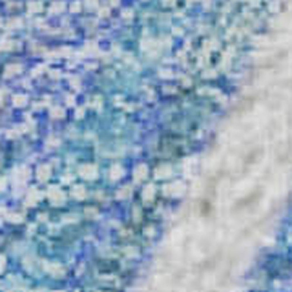HomeRoots 8' X 10' Pale Aqua Blue & Ivory Abstract Area Rug – Stain Resistant, UV Protected, Non-Slip Backing! 705513