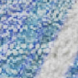 HomeRoots 8' X 10' Pale Aqua Blue & Ivory Abstract Area Rug – Stain Resistant, UV Protected, Non-Slip Backing! 705513