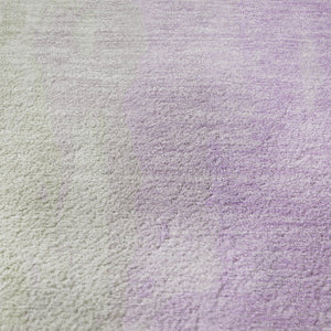 HomeRoots 8' Stylish Artichoke Green & Lavender Abstract Washable Round Rug with UV Protection & Durability 705518