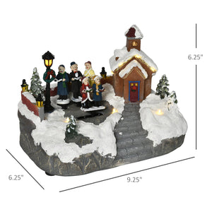 English Elm Homcom Animated Christmas Village With Led Lights - Enchanting Winter Scene For Holiday Decor W2225P249703