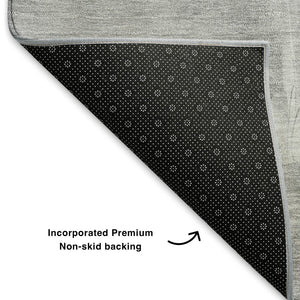 HomeRoots 5' X 8' Gray And Ivory Abstract Area Rug – Stylish, Washable, UV-Protected, Pet-Friendly Design! 705529