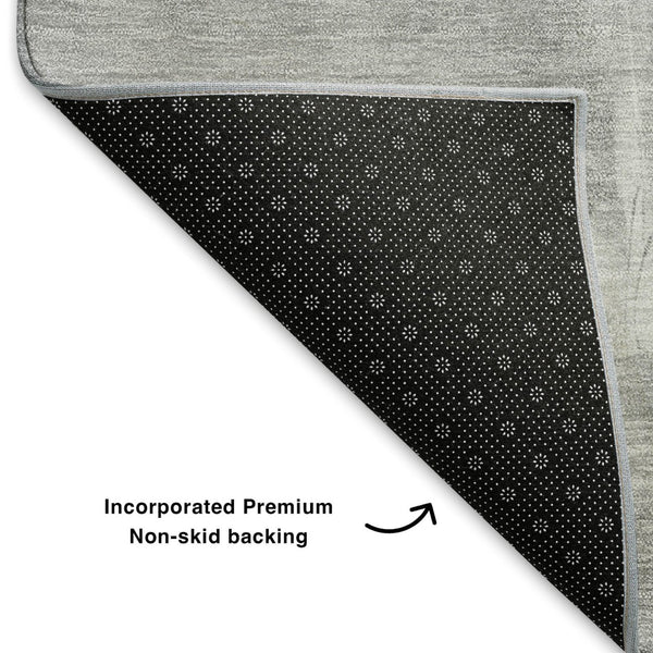 HomeRoots 5' X 8' Gray And Ivory Abstract Area Rug – Stylish, Washable, UV-Protected, Pet-Friendly Design! 705529