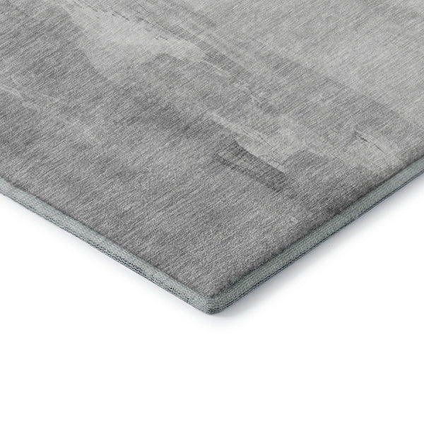 HomeRoots 5' X 8' Gray And Ivory Abstract Area Rug – Stylish, Washable, UV-Protected, Pet-Friendly Design! 705529