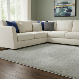 HomeRoots 8' X 10' Modern Gray and Ivory Abstract Area Rug – Washable, Stain Resistant, UV Protected for Homes 705531