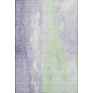 HomeRoots 5' X 8' Contemporary Lavender & Ivory Abstract Area Rug - Durable, Washable, UV Protected & Stylish 705535